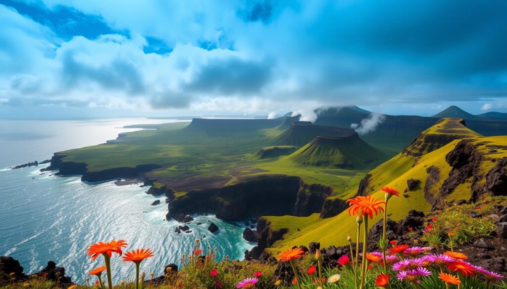 Azoren Vulkane Landschaftspanorama Azoren Vulkane Landschaftspanorama