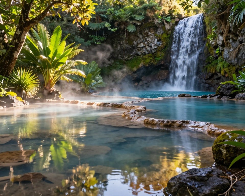 Natürliche Thermalbecken in Caldeira Velha