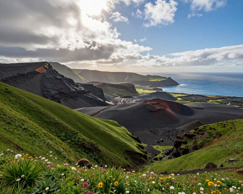 Vulkanische Landschaft Terceira Azoren